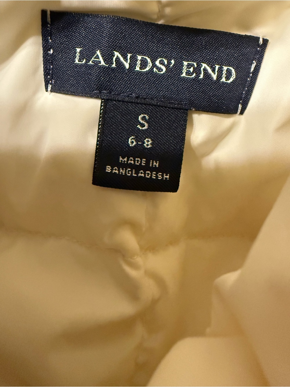Lands' End Quilted Puffer Vest in Off-White - Picture 8 of 8